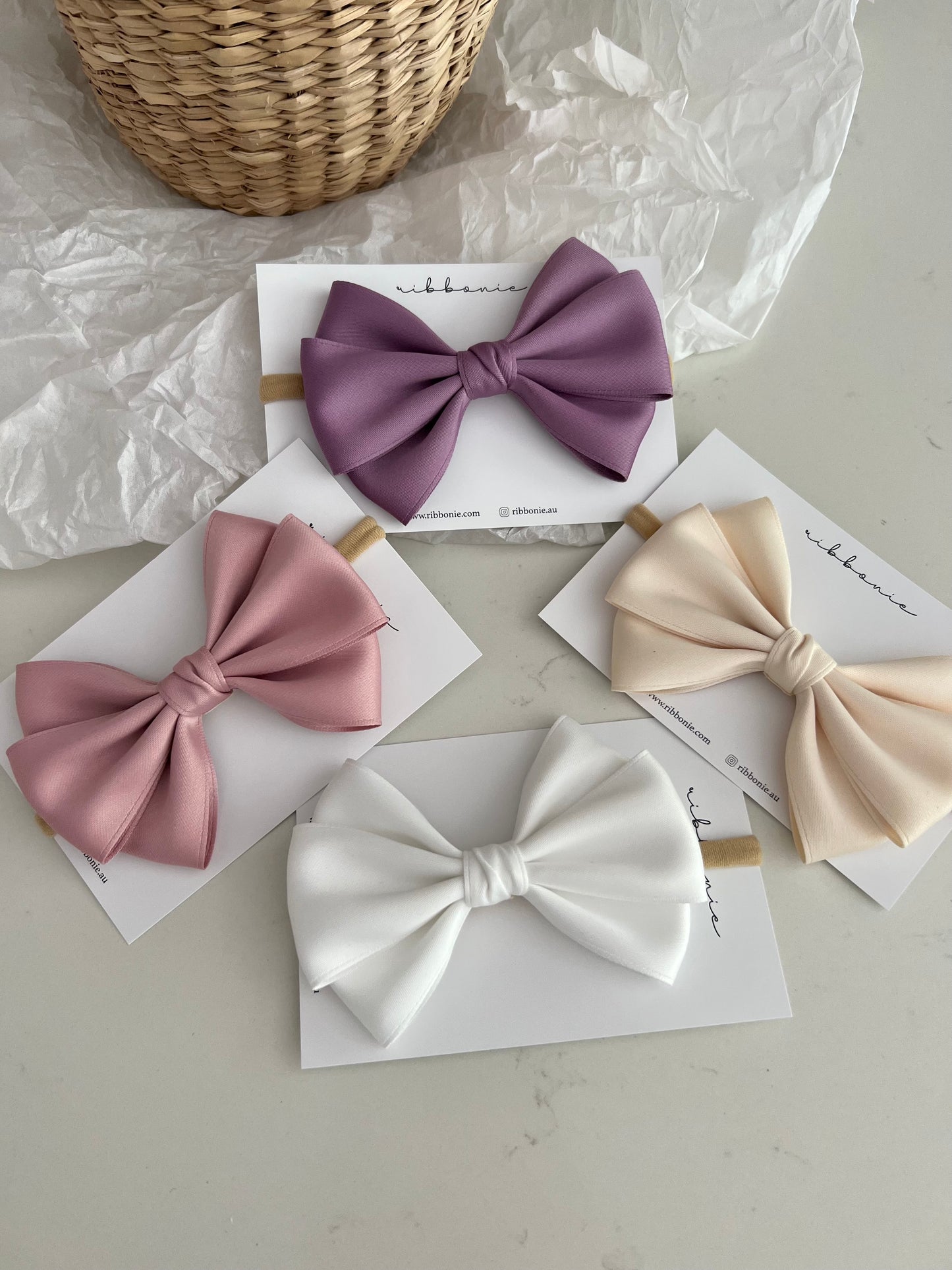 Classic Satin Bow Soft Headband