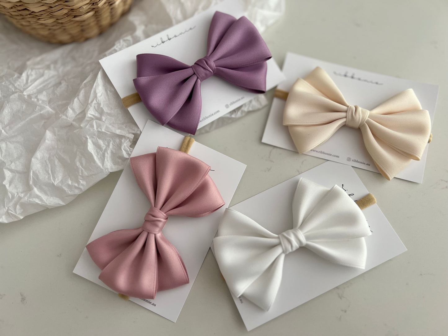 Classic Satin Bow Soft Headband